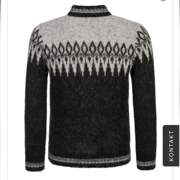 Icelandic Sweater Zip Up Medium Unisex - Picture 2 of 5